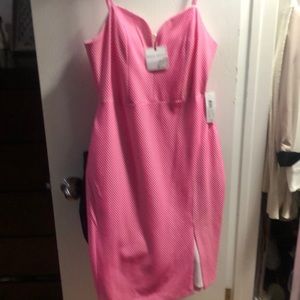 Bisou Bisou Pink Dress with a left slit